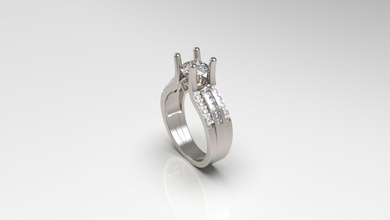 frau solitär ring 96 3d drucken modell ringe 3dexport gold juwel schmuck silber druckbar diamant mode hochzeit saphir rubin liebe 3d print model - Mito3D