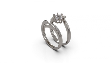 femme solitaire mariage bague 45 or bijou bijoux argent imprimable diamant mode saphir rubis l'amour 3d print model - Mito3D