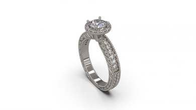 femme solitaire mariage bague 52 or bijou bijoux argent imprimable diamant mode saphir rubis l'amour 3d print model - Mito3D
