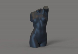 donna torso candela nuda noodewoman 3dprintmodel modello ragazza nudo sexywoman sexygirl csndlemastermodel 3d print model - Mito3D