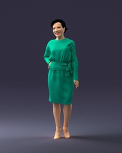 woman turquoise dress 0008 3d print ready scan model polygon 3dprint human male realistic posed character people miniatures man child style success outfit fashion 3d print model - Mito3D