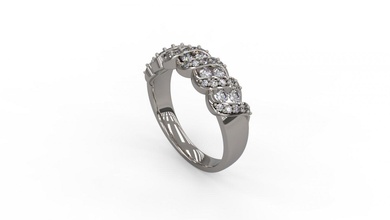 mujer boda banda anillo 125 3d impresión modelo in anillos 3dexport oro joya joyería plata imprimible diamante moda solitario zafiro rubí amor 3d print model - Mito3D