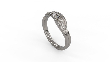 femme mariage bande bague 134 or bijou bijoux argent imprimable diamant mode solitaire saphir rubis l'amour 3d print model - Mito3D