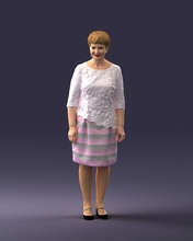 woman white dress 0107 3d print ready scan model polygon 3dprint human male realistic posed character people miniatures man child style success outfit fashion 3d print model - Mito3D