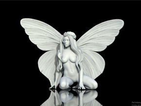 woman wings butterfly elf fairy tale sculpture print statue moth art sculptures madame woman lady women girl naked gild miniatures figurines