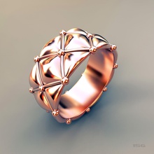 womans anneau de l'anneau or tissu 3d modèle la cnc l'impression stl sellerie bijoux bijoutier 3d print model - Mito3D