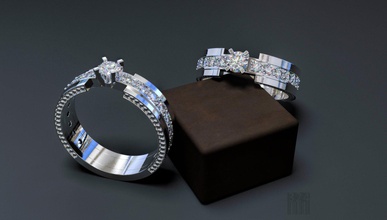 kadın elmas yüzük mücevher kadınlar modell stl baskı cnc lüks taş Balmumu yazdırılabilir stil moda gem 3d print model - Mito3D