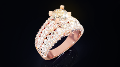 mujer diamante anillo joyería joya diseño modelo imprimible print ready impresiones diamond ring anillos oro plata platino compromiso 3d print model - Mito3D