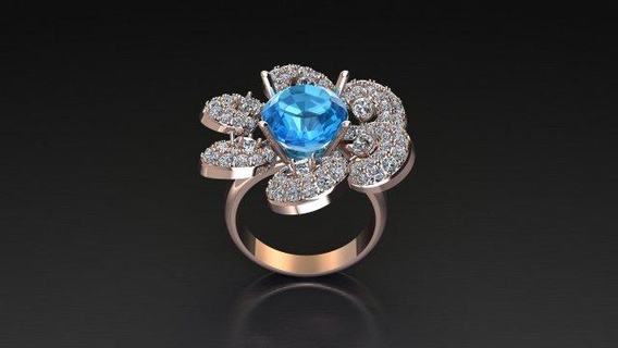 women diamond ring 3d print model rings jewelry jewel gem cad 3dm obj stl printing bracelet bangle necklace pendant 3d print model - Mito3D