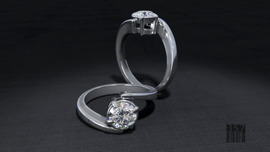 frauen diamant ring frei 3d drucken modell ringe 3dexport fallen diamanten juwel dekoration mode stil druckbar wachs schmuck edelstein 3d print model - Mito3D