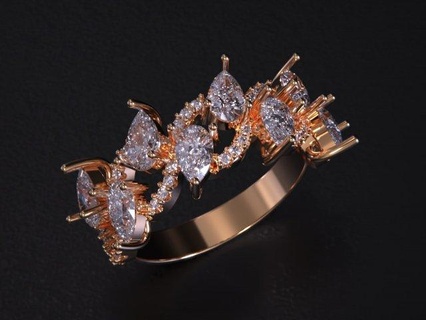 mujer joyería joya anillo 3dm anillos diamante platino Boda compromiso plata amarillo oro Rosa blanco lujo imprimible Oro rosa 3d print model - Mito3D