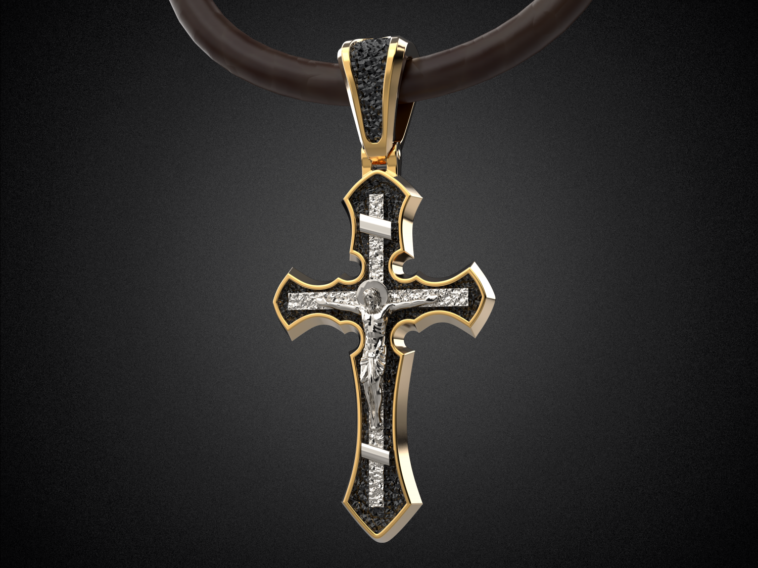 frauen anhänger kreuz rhodium überzug p3 3d drucken modell 3dexport kirche religion christian keltisch jesus dom halskette schmuck kunst gold silber platin scheinen edelstein diamant halsketten 3D print model - Mito3D