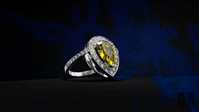 women ring pear stones jewellery print printing gold wax silver gems diamond luxury printable 3d print model - Mito3D