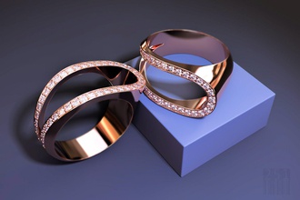mulheres anel pedras 3d impressão modelo in argolas 3dexport joalheria jóia ouro prata joias stl obj cnc cera imprimível estilo moda diamantes jóias 3d print model - Mito3D