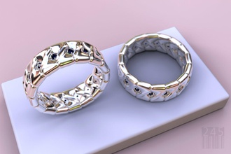 mulheres anel pedras 3d impressão modelo in argolas 3dexport ouro prata stl obj joalheria jóias jóia cnc imprimível moda estilo safira joias pedra preciosa 3d print model - Mito3D