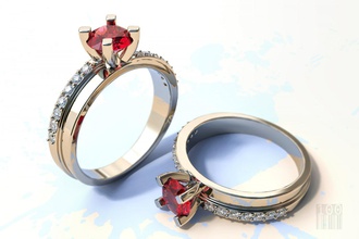 women ring stones gold silver diamond gems jewelry jewellery jewel fashion style cnc stl printing print 3d print model - Mito3D