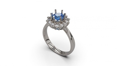 mujer solitario anillo 21 oro joya joyería plata imprimible diamante Moda Boda zafiro rubí 3d print model - Mito3D