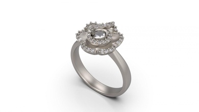 mujer solitario anillo 22 oro joya joyería plata imprimible diamante Moda Boda zafiro rubí 3d print model - Mito3D