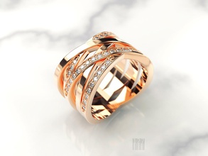 mujeres diamante anillo 3d impresión modelo in anillos 3dexport oro joyería joya niña mujer roca gemas plata stl cnc diseño 3d print model - Mito3D