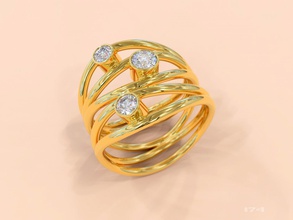 womens bague de diamants femmes l'anneau les or d'argent d'impression l'impression 3d la cnc stl modèle le rendu bijoux bijoutier 3d print model - Mito3D