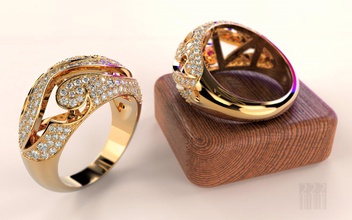mulheres anel padrões pedras 3d impressão modelo in argolas 3dexport ouro prata joalheria jóia cnc stl moda estilo 3d print model - Mito3D