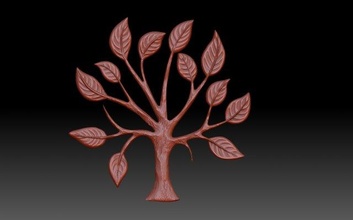 bois emblème cnc logo logotype feuilles Sculpture 3d print model - Mito3D
