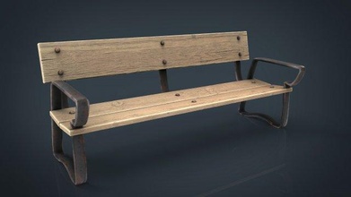 wood bench wood bench architecture street park banco 3d print model - Mito3D