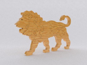 wood lion puzzle 3dmodel toy 3dprint kid 3d print model - Mito3D