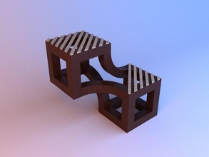 wood sculpture furniture coffee table-chair table desk interior design modern cube wooden chair armchair room house houseware stool bar shape 3d print model - Mito3D