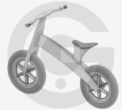 wooden balance bike 01 maker makers wood simple bicycle printable 3d print model - Mito3D