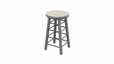 wooden bar stool blender prop asset pbr texture wood seat furniture interior circular 3d print model - Mito3D