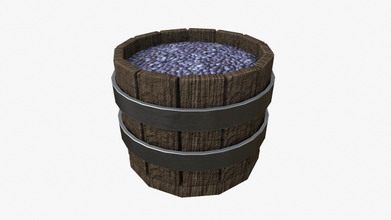 wooden basket blueberry 3d model lowpoly game asset ar vr pbr fruit 3d print model - Mito3D