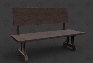 wooden bench furniture chair pbr-texturing textured realistic 3dmodel 3d 3d print model - Mito3D