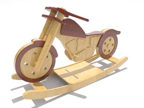 madera bicicleta niño juguete 3dprint 3d modelo rompecabezas montaje 3d print model - Mito3D