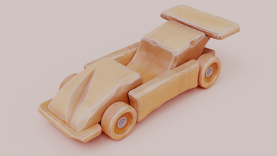 wooden car toy cartoon stylized wood kids toys crafted racing children vintage baby playing childroom woodtoy toycar games wheel 3d print model - Mito3D
