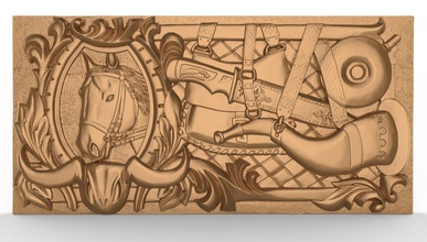 de madeira esculpida, tabuleiro gamão caçador 1 painéis interior cnc esculpido roteador artcam decorativos panno 3d print model - Mito3D