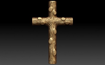 wooden cross wall decor cnc relief carving woodcarving wood engraving 3d artwork jewelry jewellery pendant 3d print model - Mito3D