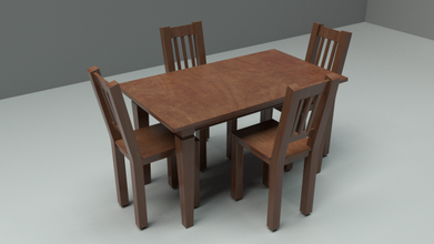 wooden dinner table wooodentable diningtable dinnertable 3d print model - Mito3D
