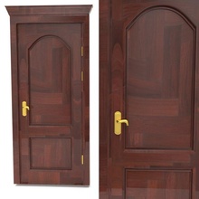 hölzern Tür dunkel Holz klassisch modern Holzschnitzen Türen realistisch 3dsmax Lowpoly 3d Modell spielerisch Knopf Türöffnung Innere Außen 3d print model - Mito3D