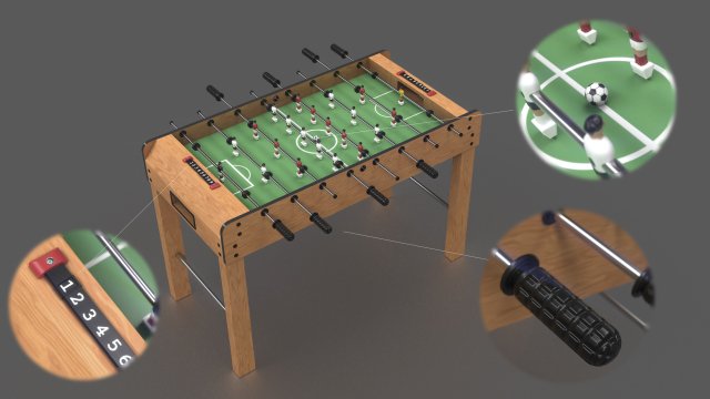 bois football table 3d modèle in planche jeux 3dexport jeu compétition ligue sport tasse amusement champion prix poly atout unité prêt irréel 3D print model - Mito3D