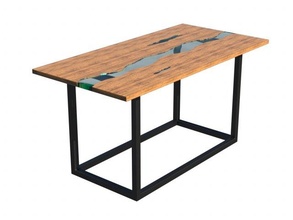 madeira vidro tabela cozinha ferro 3d print model - Mito3D