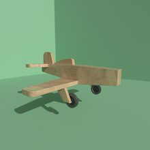 wooden toy airplane children 3d 3dmax 3dsmax 3dmodel wood plain plane lowpoly fun kids render aviation model obj fbx 3d print model - Mito3D