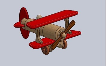 ahşap oyuncak uçak hava 3d print model - Mito3D