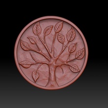 wood wooden emblem cnc logo logotype leaves woodcarving 3d print model - Mito3D