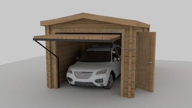 leñoso garaje interior coche vehiculo bicicleta estándar seguridad techo casa 3ds mb fbx obj stl 3d print model - Mito3D