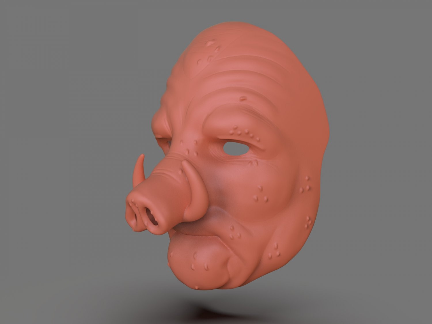 woocas máscara horror Víspera Santos cerdito película réplica monstruo criatura realista 3dprint 3dprinting 3dprintable 3dprintmodel 3dprinted mitología mito mitológico Minotauro granja personaje terror 3D print model - Mito3D