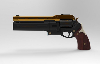 zuletzt wort schicksal 2 3d drucken modell 3dexport destiny2 pistole achtung militär polizei spiel stahl munition kreuzung drehend warnung 3d print model - Mito3D