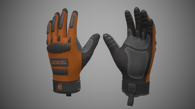 guantes ropa herramienta jardín garaje taller seguridad proteccion tela vr personaje 3d print model - Mito3D
