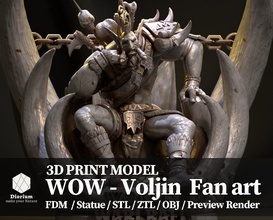 mundo of warcraft voljin estatua arte fan 3d impresión modelo in monstruos criaturas 3dexport 3d print model - Mito3D