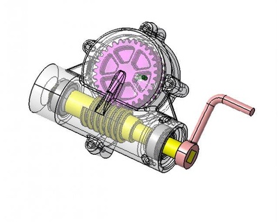 gusano engranaje rueda Ingenieria caja 3d print model - Mito3D